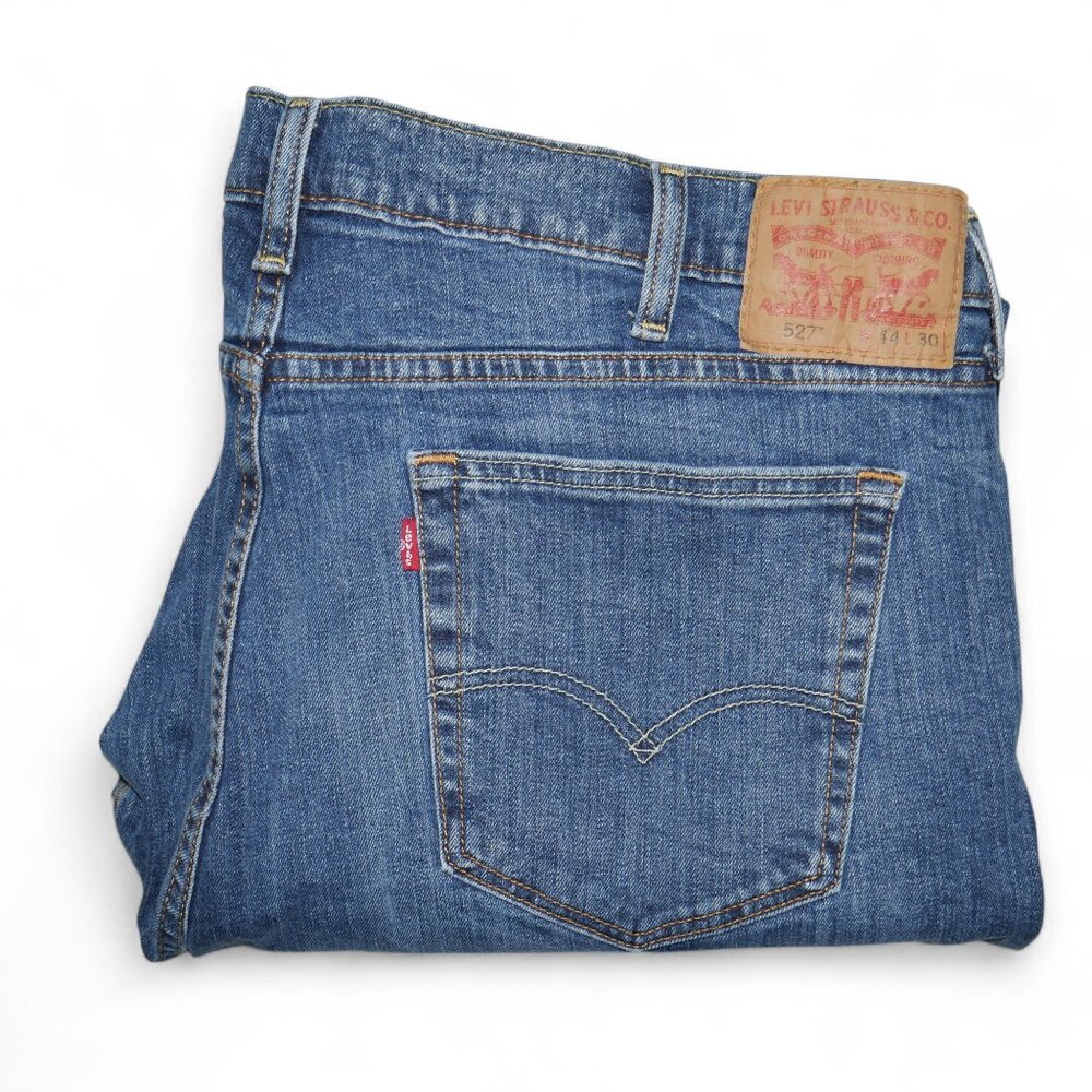 Levis 527 Bootcut Jeans Medium Wash Stretch Denim Men's Size 44x30